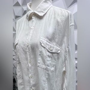 Hugo boss white bottom down shirt